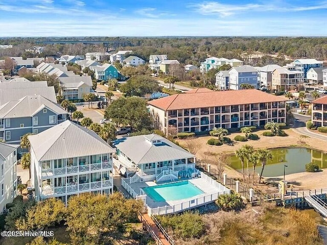 1523 Island Marina Dr, Carolina Beach, NC 28428 - aerial view of residential area featuring a pool