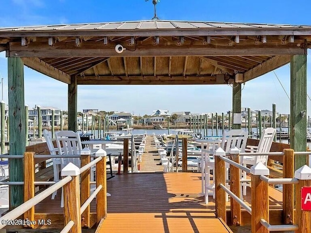 1523 Island Marina Dr, Carolina Beach, NC 28428 - dock area with a water view and a gazebo