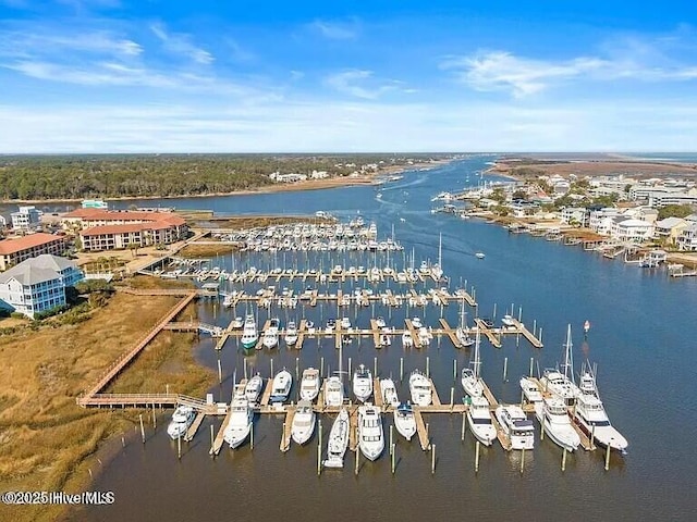 1523 Island Marina Dr, Carolina Beach, NC 28428 - drone / aerial view of a marina and a large body of water