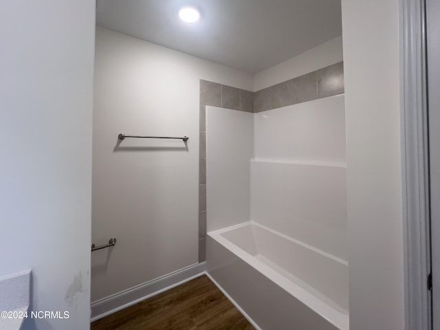 136 Ziggy Way, Raeford, NC 28376 - full bath featuring wood finished floors,  shower combination, and recessed lighting