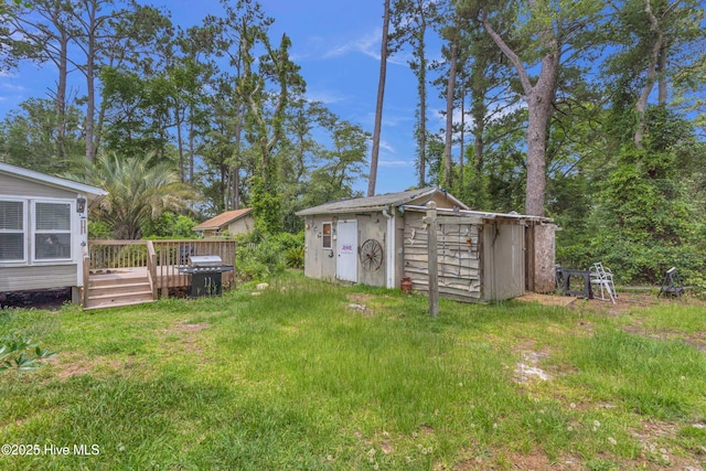 214 Frink Dr, Southport, NC 28461 - view of yard featuring a wooden deck