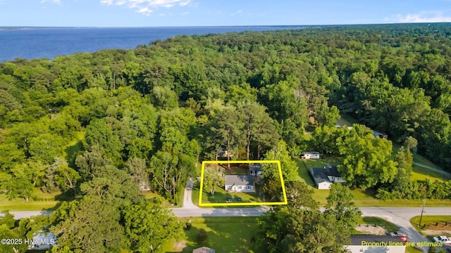 207 Battleground Ave, New Bern, NC 28560 - aerial overview of property's location featuring property parcel outlined and a nearby body of water