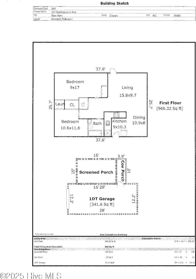 207 Battleground Ave, New Bern, NC 28560 - view of floor plan / room layout