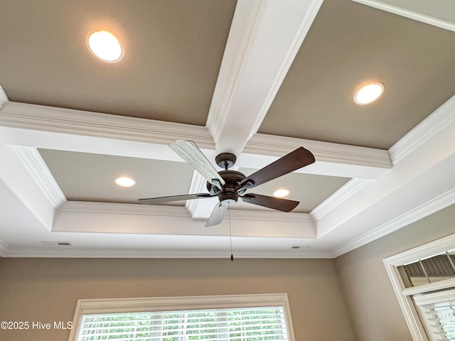 6003 Mount Carmel Parke, Wilmington, NC 28412 - detailed view of ornamental molding, a ceiling fan, and recessed lighting