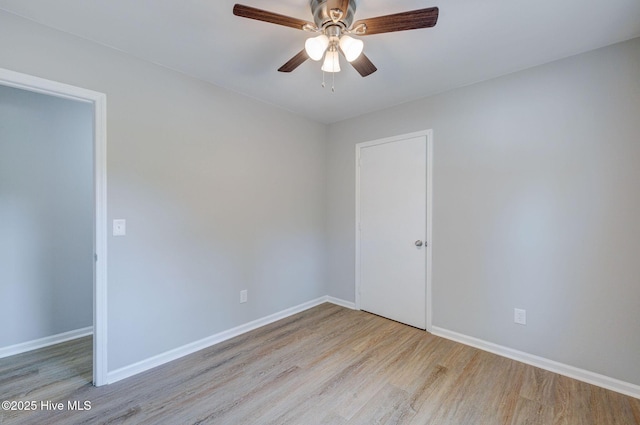 326 Cathay Rd, Wilmington, NC 28412 - spare room featuring wood finished floors, ceiling fan, and baseboards
