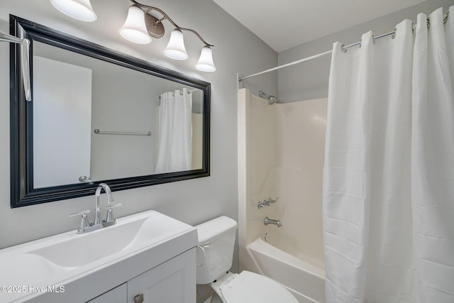 326 Cathay Rd, Wilmington, NC 28412 - full bathroom with shower / tub combo with curtain, vanity, and toilet