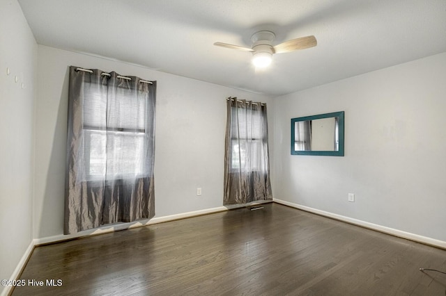 780 Leslie Campbell Ave, Lillington, NC 27546 - empty room with ceiling fan, wood finished floors, and baseboards
