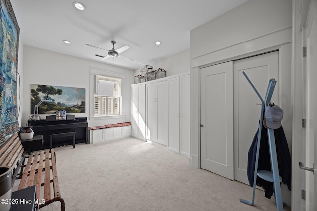 183 W Main St Unit 205, Washington, NC 27889 - living area featuring recessed lighting, carpet, and a ceiling fan