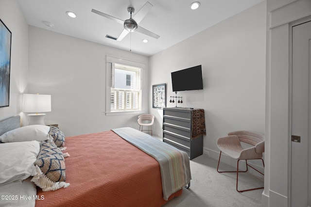 183 W Main St Unit 205, Washington, NC 27889 - carpeted bedroom featuring recessed lighting and ceiling fan