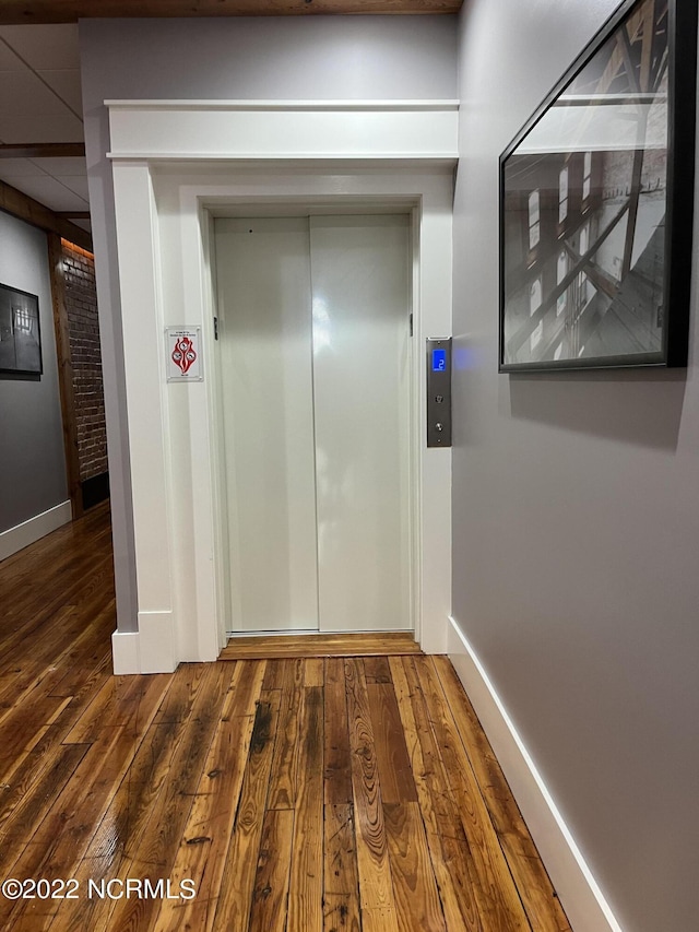 183 W Main St Unit 205, Washington, NC 27889 - hallway with wood-type flooring and elevator