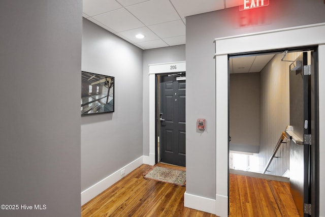 183 W Main St Unit 205, Washington, NC 27889 - entrance foyer featuring wood finished floors, a drop ceiling, and recessed lighting