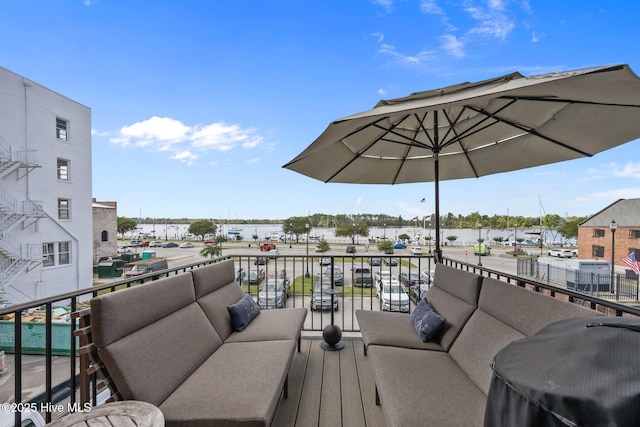 183 W Main St Unit 205, Washington, NC 27889 - wooden terrace featuring an outdoor hangout area