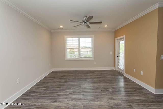 395 S Crow Creek Dr NW Unit 1615, Calabash, NC 28467 - unfurnished room featuring healthy amount of natural light, recessed lighting, ornamental molding, baseboards, and a ceiling fan