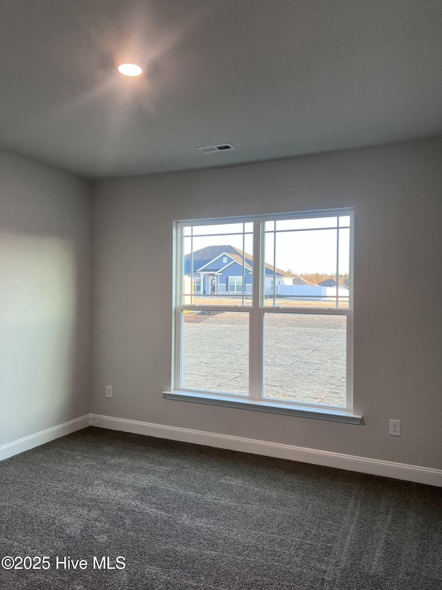 5046 Holly Hill Ct Lot 23, Battleboro, NC 27809 - unfurnished room featuring dark carpet, baseboards, and plenty of natural light