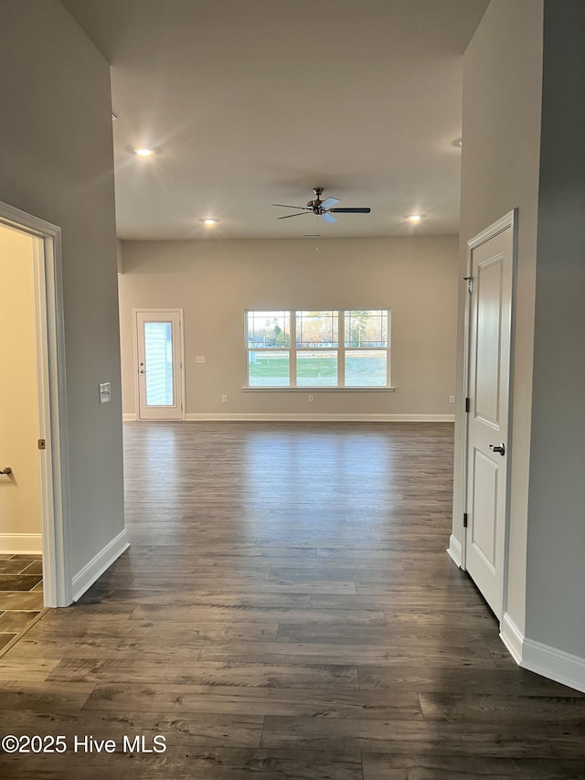5046 Holly Hill Ct Lot 23, Battleboro, NC 27809 - empty room with healthy amount of natural light, a ceiling fan, baseboards, and recessed lighting