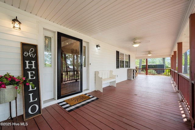 4967 E NC-24 Hwy, Beulaville, NC 28518 - wooden porch featuring a ceiling fan