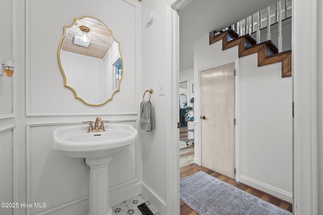4967 E NC-24 Hwy, Beulaville, NC 28518 - bathroom with wood finished floors