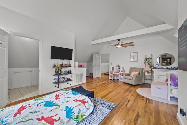 4967 E NC-24 Hwy, Beulaville, NC 28518 - bedroom with vaulted ceiling, wood finished floors, and ceiling fan