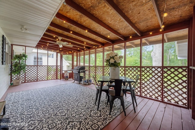 4967 E NC-24 Hwy, Beulaville, NC 28518 - sunroom / solarium with outdoor dining area and a ceiling fan