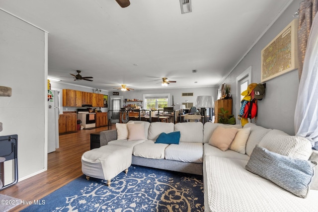 4967 E NC-24 Hwy, Beulaville, NC 28518 - living room with a ceiling fan and wood finished floors