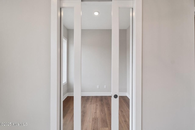 2593 Alvernia Dr, Castle Hayne, NC 28429 - corridor with wood finished floors, baseboards, and recessed lighting