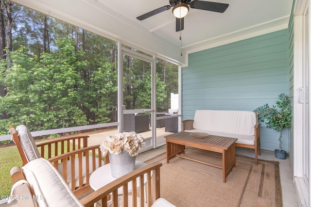 2968 Hatchers Run, Leland, NC 28451 - sunroom / solarium featuring ceiling fan
