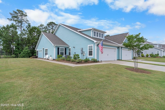 2968 Hatchers Run, Leland, NC 28451 - view of front facade featuring a garage, concrete driveway, and a front lawn