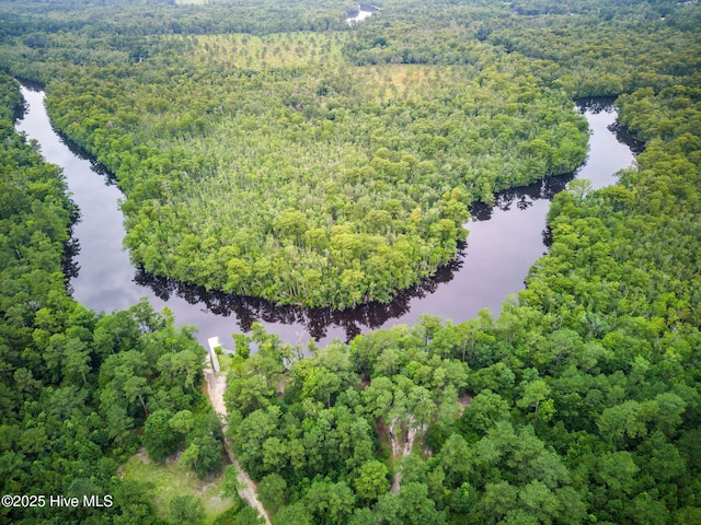 2968 Hatchers Run, Leland, NC 28451 - drone / aerial view of a heavily wooded area and a nearby body of water