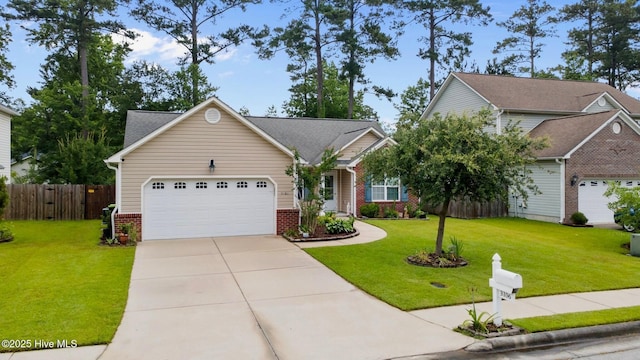 3106 John Willis Rd, New Bern, NC 28562 - view of front of home featuring brick siding, a garage, and concrete driveway