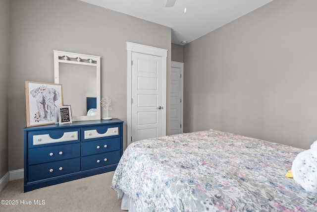 264 Bibey Rd, Carthage, NC 28327 - bedroom with carpet flooring, baseboards, and a ceiling fan