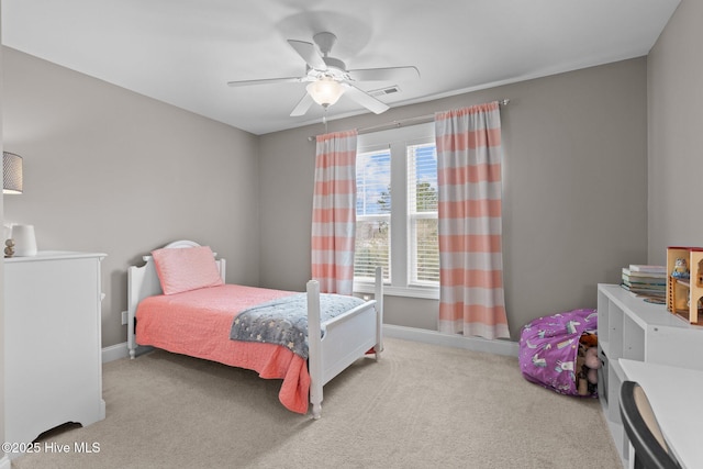 264 Bibey Rd, Carthage, NC 28327 - carpeted bedroom with baseboards and a ceiling fan