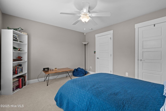 264 Bibey Rd, Carthage, NC 28327 - bedroom featuring carpet flooring, baseboards, and ceiling fan