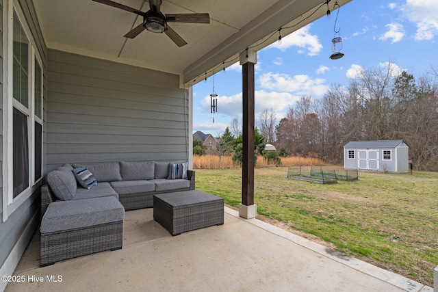 264 Bibey Rd, Carthage, NC 28327 - view of patio with ceiling fan and an outdoor living space