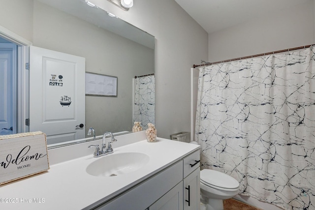 2161 Blue Bonnet Cir, Castle Hayne, NC 28429 - full bathroom with vanity, toilet, and a shower with shower curtain