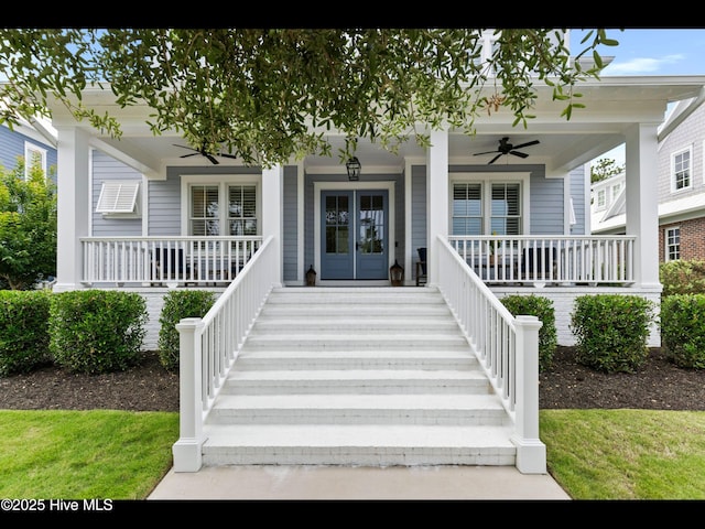 1012 Midnight Channel Rd, Wilmington, NC 28403 - entrance to property featuring a porch and ceiling fan