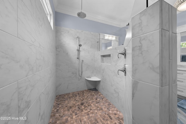 2570 Sugar Maple Ct, Southport, NC 28461 - full bath featuring tiled shower and crown molding