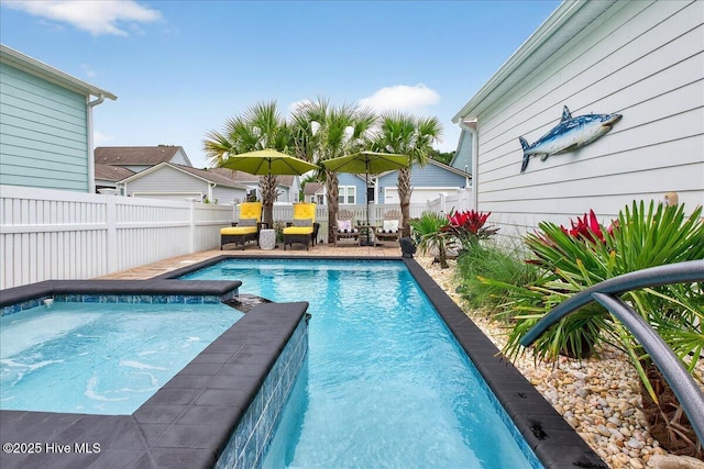 9294 Murphy Way SW, Calabash, NC 28467 - view of swimming pool with a fenced backyard and a pool with connected hot tub