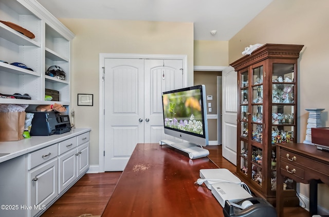 2911 Ridge Rd NW, Wilson, NC 27896 - office area with dark wood-style floors and baseboards