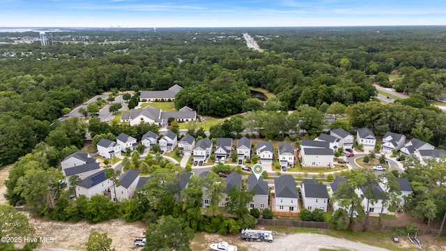 749 Cypress Village Pl, Wilmington, NC 28412 - aerial view of residential area featuring a heavily wooded area