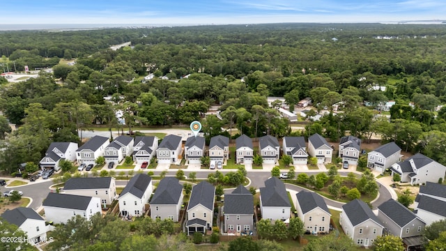 749 Cypress Village Pl, Wilmington, NC 28412 - aerial view of residential area featuring a heavily wooded area