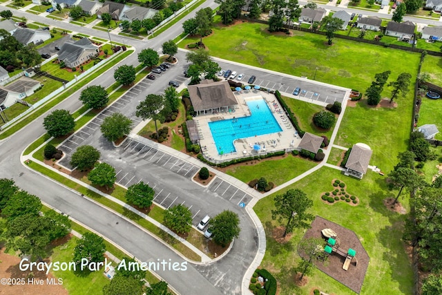 1182 Amber Pines Dr, Leland, NC 28451 - bird's eye view of a pool area