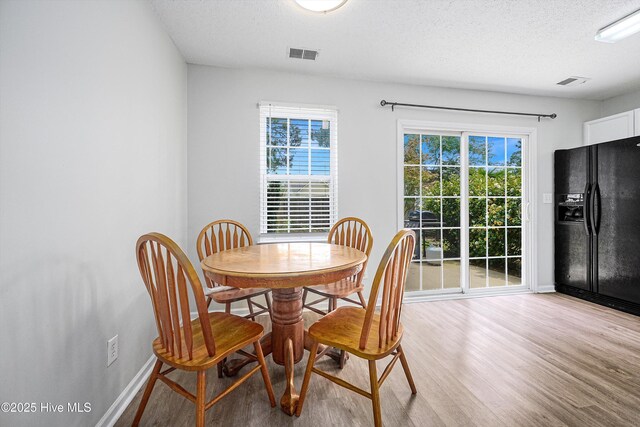 1182 Amber Pines Dr, Leland, NC 28451 - dining room with light wood-style flooring, baseboards, healthy amount of natural light, and a textured ceiling