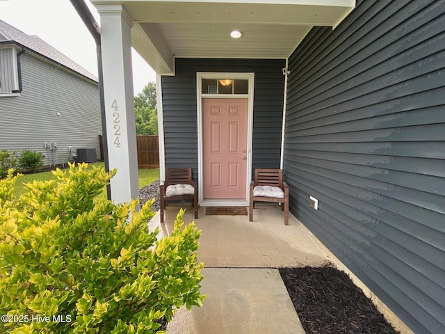 4224 Pegasus Pkwy, Leland, NC 28451 - property entrance featuring central AC unit and a porch