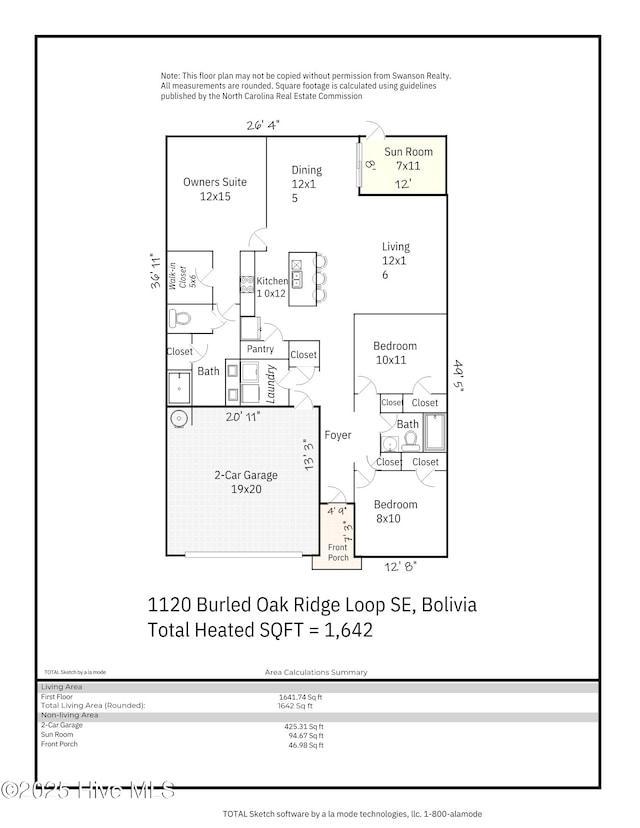 1120 Burled Oak Ridge Loop SE, Bolivia, NC 28422 - view of property floor plan
