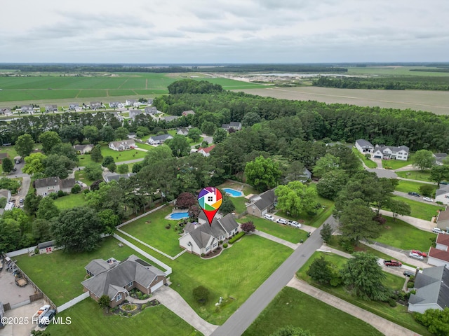 145 N Point Blvd, Moyock, NC 27958 - aerial overview of property's location featuring rural landscape, extensive farmland, and nearby suburban area