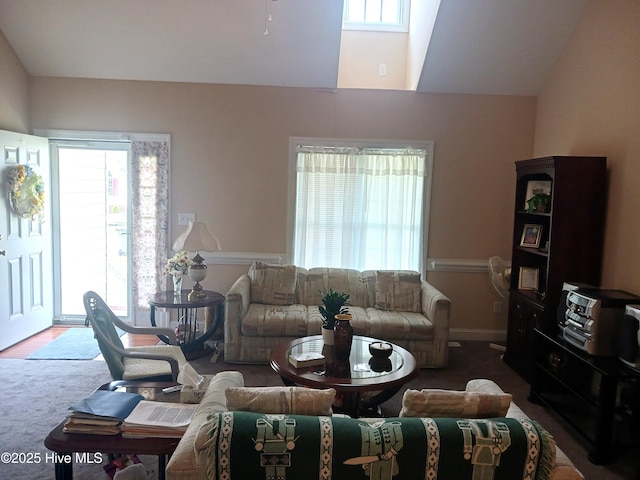 4404 Sunflower Ct NW, Wilson, NC 27896 - living area featuring healthy amount of natural light and vaulted ceiling