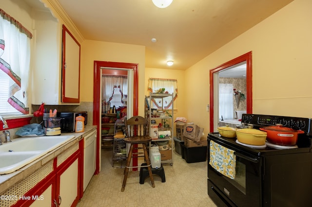 108 Stadium St SW, Wilson, NC 27893 - kitchen with white dishwasher, healthy amount of natural light, light flooring, and washer / dryer