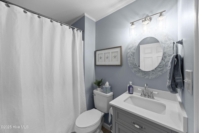 112 Lakeview Ln, Washington, NC 27889 - full bath with ornamental molding, vanity, and curtained shower