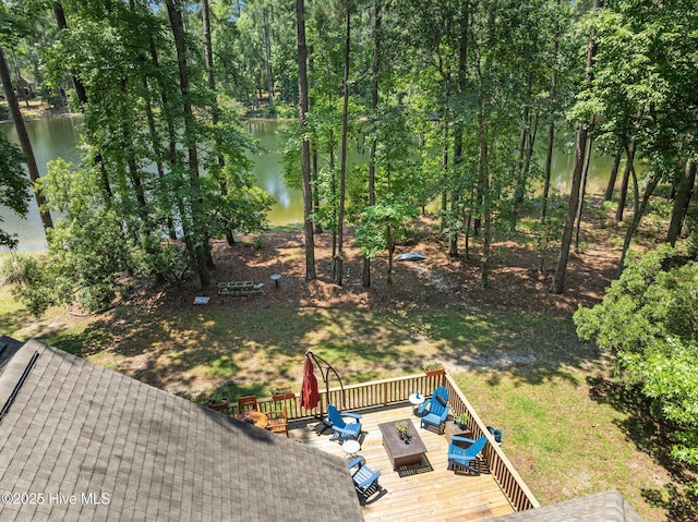 112 Lakeview Ln, Washington, NC 27889 - view of yard featuring a deck with water view