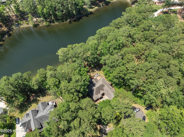 112 Lakeview Ln, Washington, NC 27889 - aerial view of property and surrounding area with a large body of water and a heavily wooded area